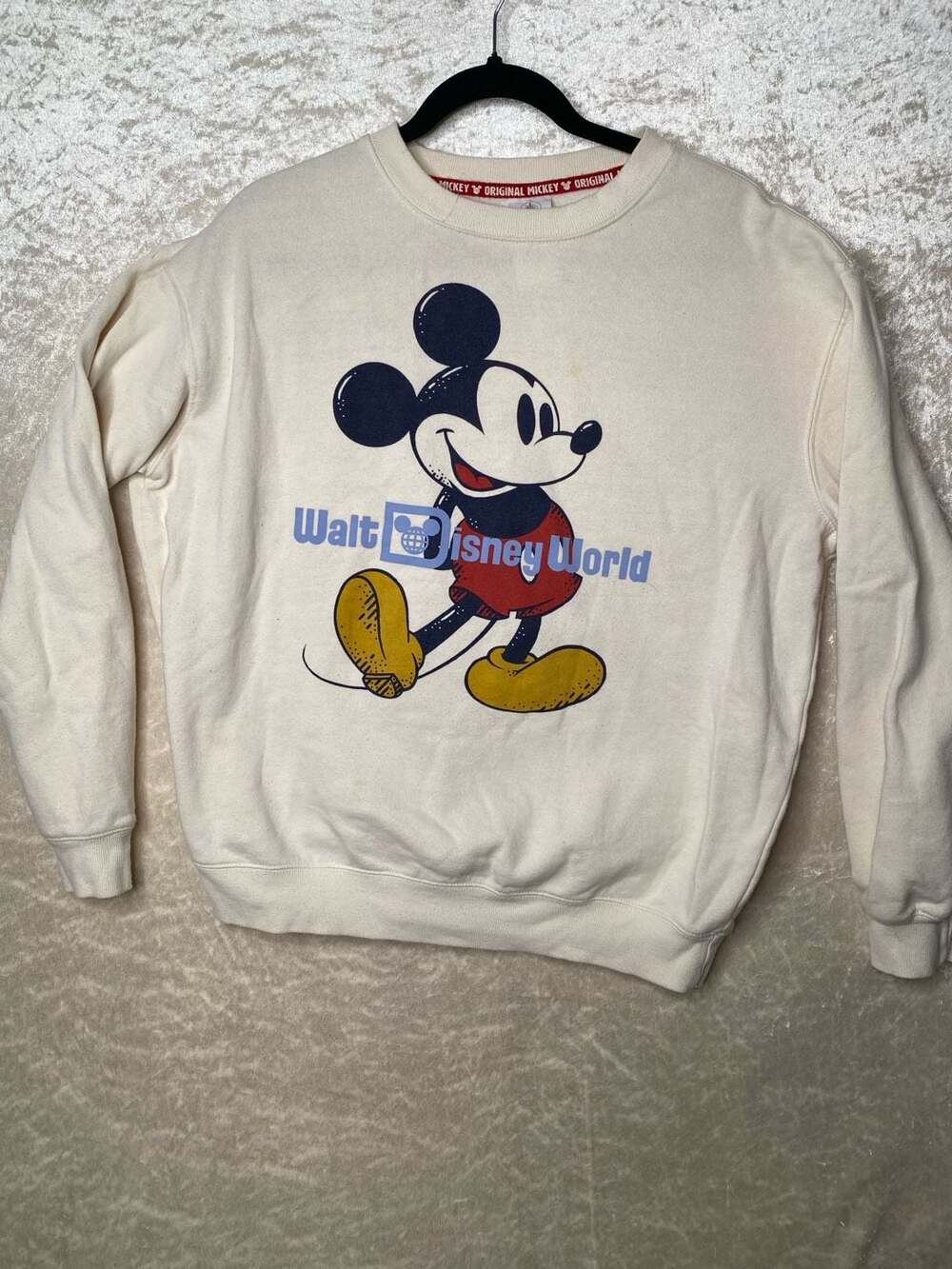 Disney Walt Disney World Sweatshirt Size L Beige Mickey Mouse